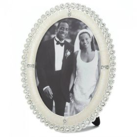 Oval Rhinestone Photo Frame