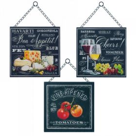 Bon Appetit Hanging Metal Wall Art - Set of 3