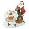 Christmas Holiday Color-Changing LED Santa and Chimney Snow Globe Figurine