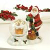 Christmas Holiday Color-Changing LED Santa and Chimney Snow Globe Figurine