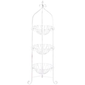 White Three-Tier Wire Basket Stand *Free Shipping on orders over $70*