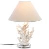 Ivory Coral Table Lamp with Fabric Shade *Free Shipping on orders over $70*