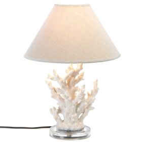 Ivory Coral Table Lamp with Fabric Shade *Free Shipping on orders over $70*