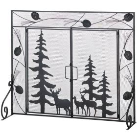 Woodland Scene Iron Fireplace Screen *Free Shipping*