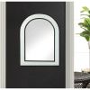 White Arched Wall Mirror with Black Trim *Free Shipping*