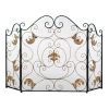 Fleur de Lis Fireplace Screen with Golden Accents *Free Shipping*