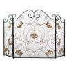 Fleur de Lis Fireplace Screen with Golden Accents *Free Shipping*