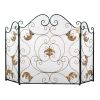 Fleur de Lis Fireplace Screen with Golden Accents *Free Shipping*