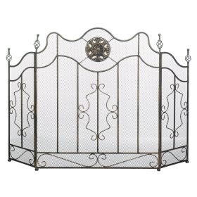 Fireplace Screen with Circular Ornament *Free Shipping*