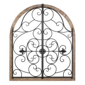 Arched Wood and Iron Swirls Wall DÃ©cor *Free Shipping*