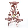 Red Rooster Iron Triple Plant Stand *Free Shipping on orders over $70*