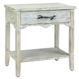 Distressed Wood End Table with Metal Twig Handle *Free Shipping*