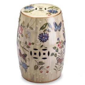Butterflies and Flowers Ceramic Stool *Free Shipping*