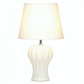 White Ceramic Table Lamp - Abstract Curves *Free Shipping on orders over $70*