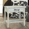 Distressed Wood End Table with Metal Twig Handle *Free Shipping*