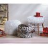 Furry White Ottoman Pouf or Seat *Free Shipping on orders over $70*