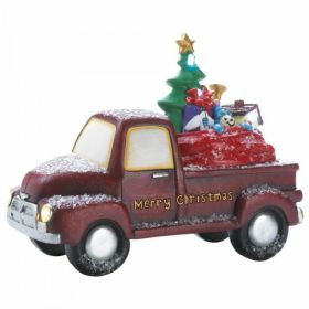 Light-Up Merry Christmas Toy Delivery Truck Decoration Lighted Headlights & Toys