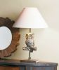 Wood Wise Owl Lamp with Fabric Shade *Free Shipping on orders over $70*