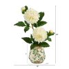 18” Dahlia Artificial Arrangement In Floral Vase