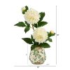 18â€ Dahlia Artificial Arrangement In Floral Vase