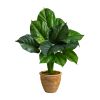 30â€ Large Philodendron Leaf Artificial Plant In Decorative Planter