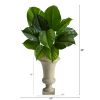 3â€™ Large Philodendron Leaf Artificial Plant In Sand Colored Urn