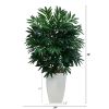 3â€™ Bamboo Palm Artificial Plant In White Metal Planter