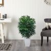 3â€™ Bamboo Palm Artificial Plant In White Metal Planter