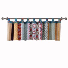 Polyester Window Valance with Geometric and Floral Print, Multicolor *Free Shipping*