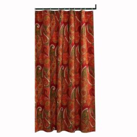 Polyester Shower Curtain With Paisley Print, Cinnamon Red *Free Shipping*
