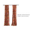 Paris 4 Piece Floral Print Fabric Curtain Panel with Ties, Orange *Free Shipping*