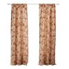 Munich 4 Piece Flower and Petal Print Fabric Curtain Panel with Ties,Beige *Free Shipping*