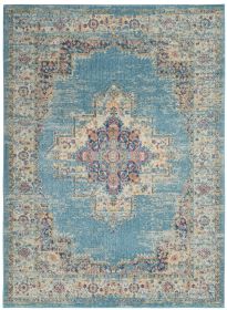 4â€™x6â€™ Light Blue Distressed Medallion Area Rug