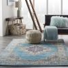 4â€™x6â€™ Light Blue Distressed Medallion Area Rug