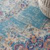 4â€™x6â€™ Light Blue Distressed Medallion Area Rug