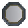 32 Inch Octagonal Shape Wooden Floating Frame Flat Wall Mirror, Gray *Free Shipping*