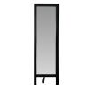 65 Inch Rectangle Wooden Cheval Full Length Standing Mirror with Easel Legs, Black *Free Shipping*