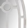 Arched Window Pane Wooden Wall Mirror with Trimmed Details, Silver *Free Shipping*