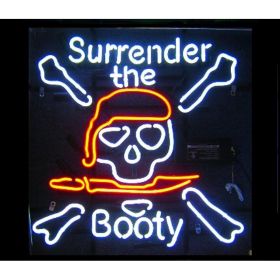 Surrender The Booty Neon Bar Sign