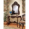 The Dordogne Marble-Topped Hardwood Console Table with Mirror