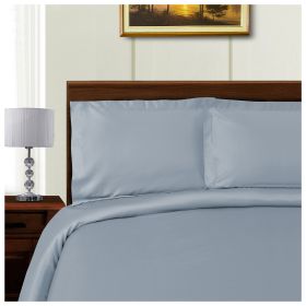 *Click on pic. for Add'l Colors* 1000-Thread Count Tencel Polyester-Blend Duvet Cover Pillow Sham Set, Full/Queen *Free Shipping* (Color: Blue)