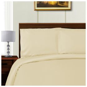 *Click on pic. for Add'l Colors* 1000-Thread Count Tencel Polyester-Blend Duvet Cover Pillow Sham Set, King/Cal King *Free Shipping* (Color: Ivory)