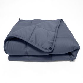 *Click on pic. for Add'l Colors* Weighted Quilted Cotton Throw Blanket, 48"x72" 12lbs *Free Shipping* (Color: Navy Blue)