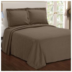 *Click on pic. for Add'l Colors* Paisley Matelasse Cotton Jacquard Bedspread Set, King *Free Shipping* (Color: Taupe)
