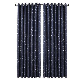*Click on pic. for Add'l Colors* Moon Star Childs Bedroom And Living Room Window Curtains *Free Shipping* (Color: Blue)