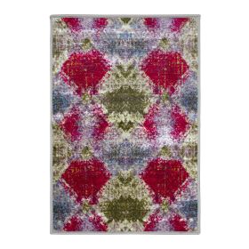 *Click on pic. for Add'l Sizes* Amarsi Geometric Non-Slip Indoor Washable Area Rug *Free Shipping on orders over $46* (Size: 2' x 3')
