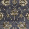 *Click on pic. for Add'l Sizes* Midnight Blue Hand Tufted Traditional Floral Indoor Area Rug