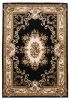 *Click on pic. for Add'l Sizes* Black and Ivory Floral Bordered Indoor Area Accent Rug