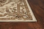 *Click on pic. for Add'l Sizes* Ivory Hand Carved Floral Medallion Indoor Area Rug