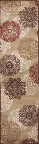 *Click on pic. for Add'l Sizes* Sage Green Floral Medallion Disk Indoor Area Rug (Size: 2'x8' Runner)